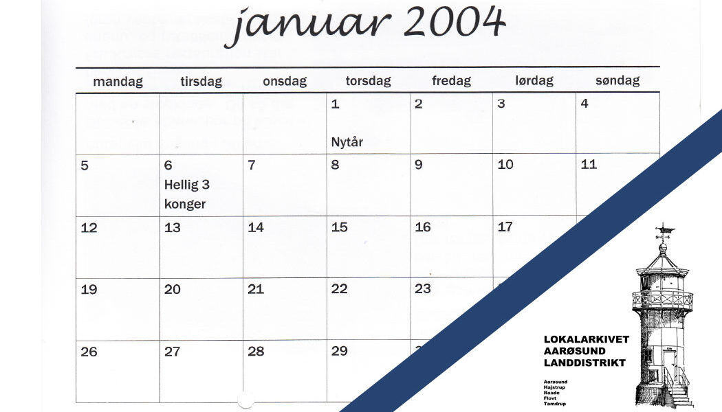 Årskalender 2004 fra Aarøsund lokalhistorisk arkivforening