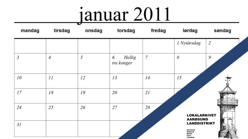 Årskalender 2011 fra Aarøsund lokalhistorisk arkivforening